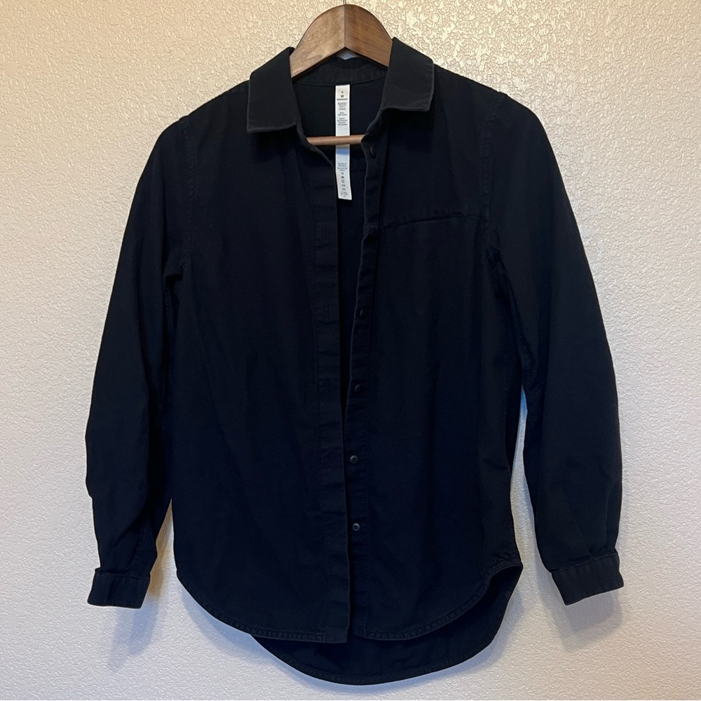 Lululemon Athletica Black Button Down Long Sleeve Shirt Size 6 - Picture 6 of 6